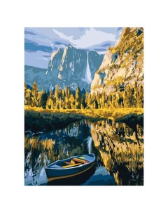 Картина по номерам Осень в горах на холсте с акриловыми красками и кистями 40х50 Три совы