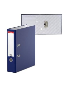 Папка регистратор А4 70 мм Бизнес собранная синяя пластиковый карман кант картон Nobrand