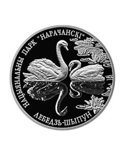 Монета 1 рубль Национальный парк Нарочанский Лебедь шипун Беларусь 2003 PF Mon loisir
