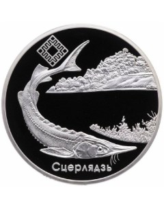 Монета 1 рубль Стерлядь Днепро Сожский заказник Беларусь 2007 PF Mon loisir