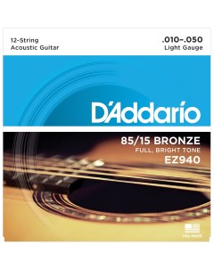 Струны для 12 Струнной гитары DADDARIO EZ940 Light 10 50 D`addario