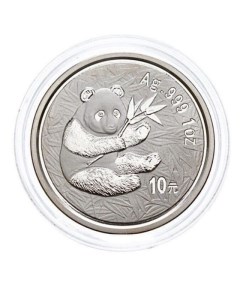 Серебряная монета 10 юаней в капсуле Панда Китай 2000 PF Mon loisir