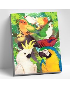 Картина по номерам Тропические попугаи 30х40 см Molly