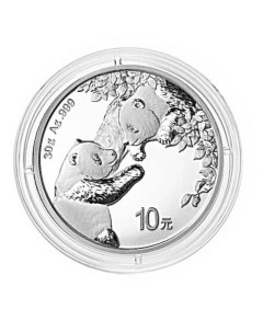 Серебряная монета 10 юаней в капсуле Панда Китай 2023 PF Mon loisir