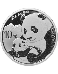 Серебряная монета 10 юаней Панда Китай 2019 PF Mon loisir