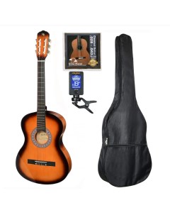 Классическая гитара с аксессуарами Набор начинающего гитариста Детский размер 3 4 Санберст Martin romas