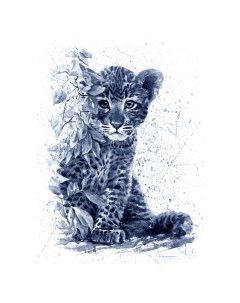 Картина по номерам Черно белый леопард 30х40 см Рыжий кот