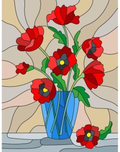 Алмазная мозаика на подрамнике Цветы в Вазе 90x70 см 30 цветов 58189 Gamestil
