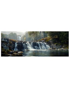 Алмазная мозаика без подрамника Горный водопад 40x14 см 40 цветов 86387 Gamestil