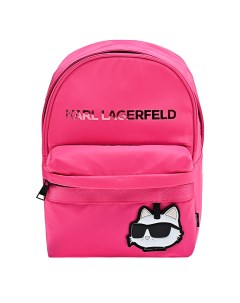 Рюкзак с черным логотипом розовый Karl lagerfeld kids