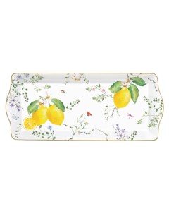 Блюдо прямоугольное Цветы и лимоны 35х15 см Easy life