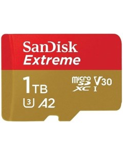 Карта памяти microSDXC UHS I Extreme 1024 ГБ 190 МБ с Class 10 SDSQXAV 1T00 GN6MN 1 шт переходник SD Sandisk
