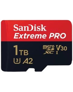 Карта памяти microSDXC UHS I U3 Extreme Pro 1024 ГБ 200 МБ с Class 10 SDSQXCD 1T00 GN6MA 1 шт перехо Sandisk