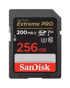 Карта памяти SDXC UHS I U3 256 ГБ 200 МБ с Class 10 SDSDXXD 256G GN4IN 1 шт Sandisk