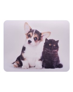 Коврик для мыши BU M40095 S рисунок котенок и щенок PVC 230х180х2мм Buro