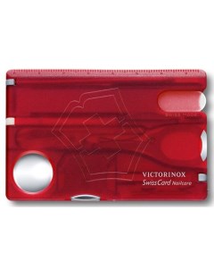 Швейцарская карта SwissCard Nailcare красный полупрозрачный коробка подарочная Victorinox