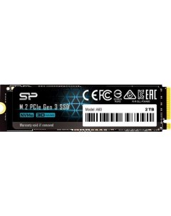 SSD накопитель M Series SP002TBP34A60M28 2ТБ M 2 2280 PCIe 3 0 x4 NVMe M 2 Silicon power
