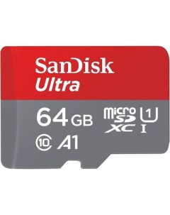 Карта памяти microSDXC UHS I Ultra 64 ГБ 140 МБ с Class 10 SDSQUAB 064G GN6MN 1 шт без адаптера Sandisk