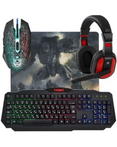 Гарнитура игровая Target MKP 350 для компьютера и игровых консолей накладные проводные черный красны Defender