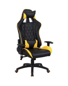 Кресло игровое GT Master GM 110 на колесиках эко кожа черный желтый Brabix
