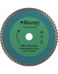 Алмазный диск 9020 04 180x22 TW универсальный 180мм 7мм 22 23мм 25шт Sturm!