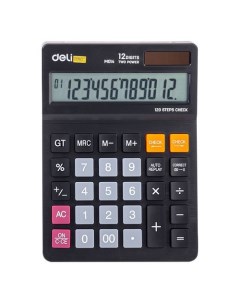 Калькулятор EM01420 12 разрядный черный Deli