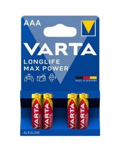 AAA Батарейка LongLife Max Power LR03 Alkaline 4 шт Varta