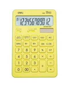 Калькулятор Touch EM01551 12 разрядный желтый Deli