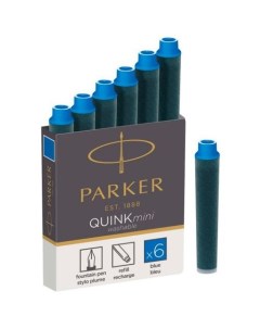 Картридж Quink Z17 Mini CW1950409 синие чернила для ручек перьевых 6шт Parker