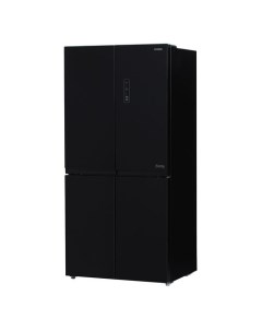 Холодильник трехкамерный CM5005F Total No Frost черное стекло Hyundai