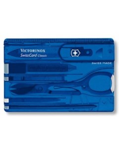 Швейцарская карта SwissCard Classic синий полупрозрачный коробка подарочная Victorinox
