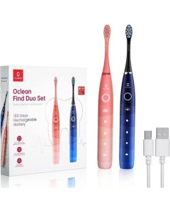 Набор электрических зубных щеток Find Duo Set F5002 насадки для щётки 2шт цвет красный и синий Oclean