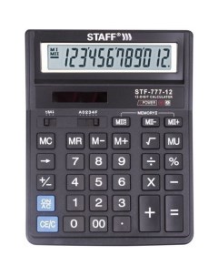 Калькулятор STF 777 12 разрядный черный Staff