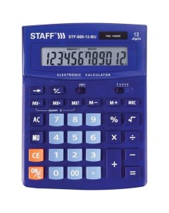 Калькулятор STF 888 12 разрядный синий Staff