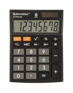 Калькулятор Ultra 08 Bk 8 разрядный черный Brauberg