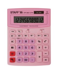 Калькулятор STF 888 12 разрядный розовый Staff