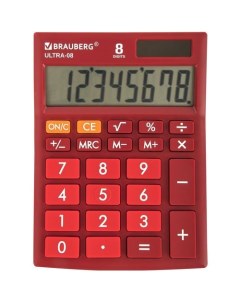 Калькулятор Ultra 08 Wr 8 разрядный бордовый Brauberg