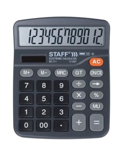 Калькулятор STF DC 111 12 разрядный черный Staff