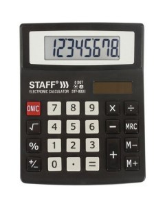 Калькулятор STF 8008 8 разрядный черный Staff