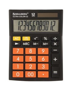 Калькулятор Ultra 12 Bkrg 12 разрядный черный Brauberg