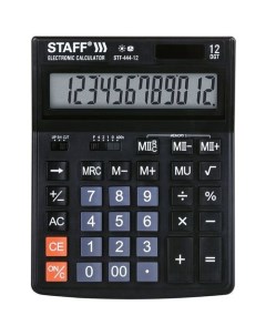 Калькулятор STF 444 12 разрядный черный Staff