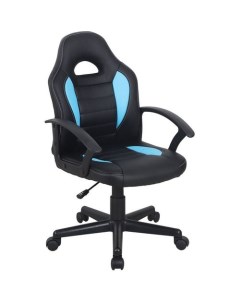 Кресло игровое Spark GM 201 на колесиках эко кожа 1шт в комплекте черный голубой Brabix
