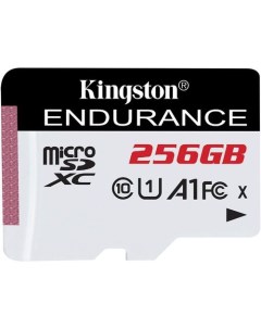 Карта памяти microSDXC UHS I U1 High Endurance 256 ГБ 95 МБ с Class 10 SDCE 256GB 1 шт без адаптера Kingston