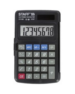 Калькулятор STF 899 8 разрядный черный Staff