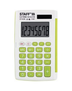 Калькулятор STF 620 8 разрядный белый Staff