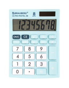 Калькулятор Ultra Pastel 08 Lb 8 разрядный голубой Brauberg