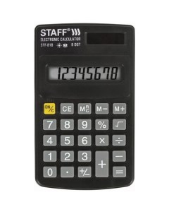 Калькулятор STF 818 8 разрядный черный Staff