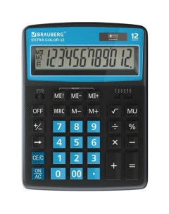 Калькулятор Extra 250476 12 разрядный голубой Brauberg