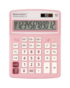 Калькулятор Extra Pastel 12 Pk 12 разрядный розовый Brauberg