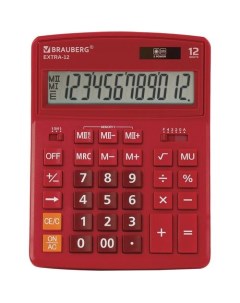 Калькулятор Extra 12 Wr 12 разрядный бордовый Brauberg